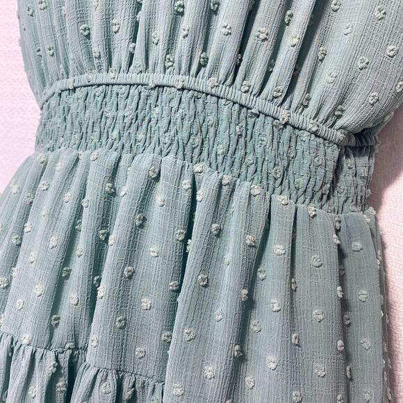 Sweet Wanderer aqua green Sleeveless Mini Dress women sz L - Picture 3 of 9